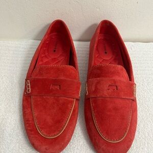 Birdies Elegant Red Suede Loafers Sz 8